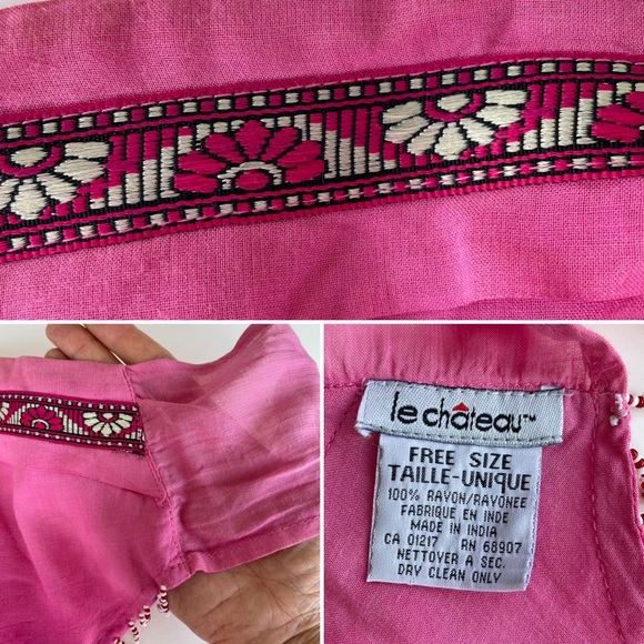 Le Chateu Tie-up Beaded Bandeau Crop Top - Picture 16 of 17